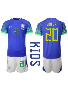 Brazil Vinicius Junior #20 Dječji Gostujuci Dres kompleti SP 2022 Kratak Rukavima (+ kratke hlače)